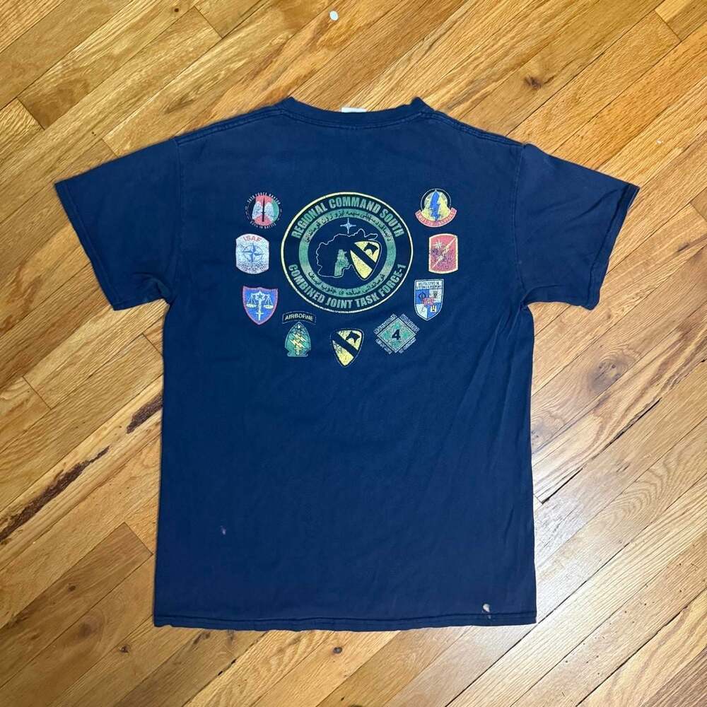 Gildan OEF 14 Kandahar Airfield Military Graphic Tee Medium Navy